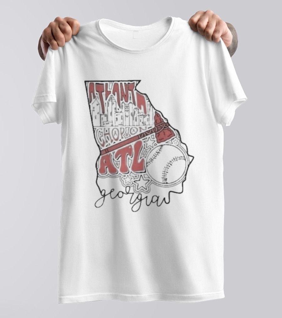 Atlanta Chop On ATL Georgia Baseball Map T-Shirt