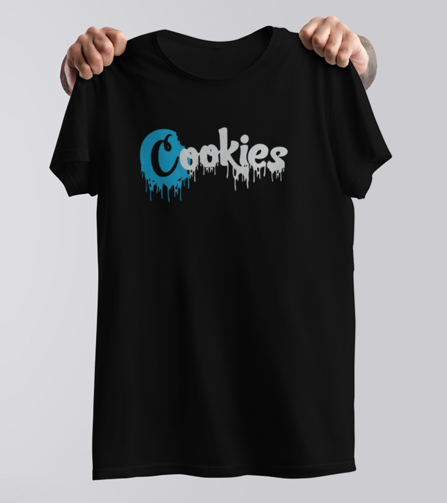 Cookies Dripping Text Blue T-Shirt
