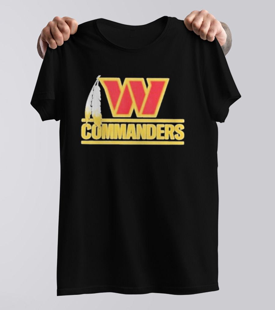 Coach Dan Quinn Commanders Logo W Feather T-Shirt
