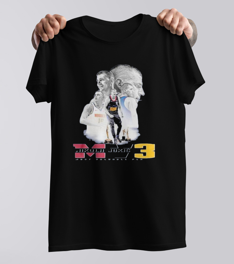 Nikola Jokic MVP 3 Basketball Star Denver Nuggets Most Valuable Player T-Shirt