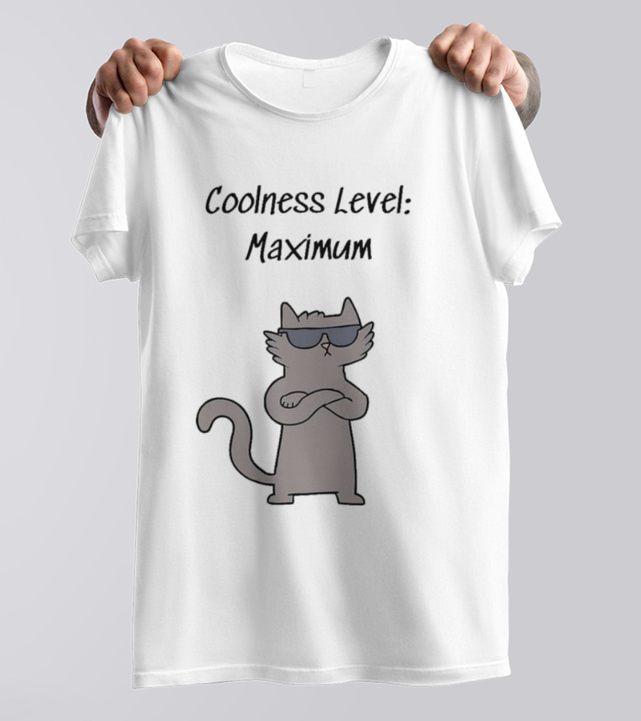 Coolness Level Maximum Swagger Cat With Sunglasses T-Shirt