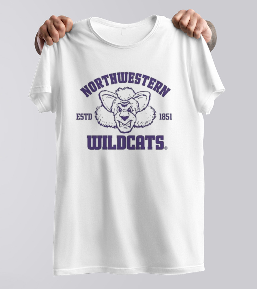 Northwestern Wildcats ESTD 1851 Sport Grey Women’s Lacrosse Willie T-Shirt