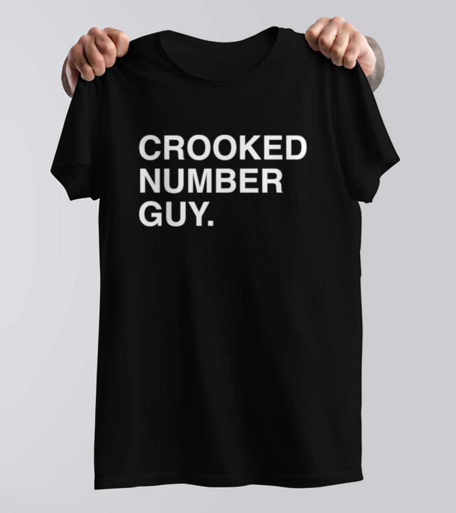 Crooked Number Guy Bold Text Minimalist T-Shirt