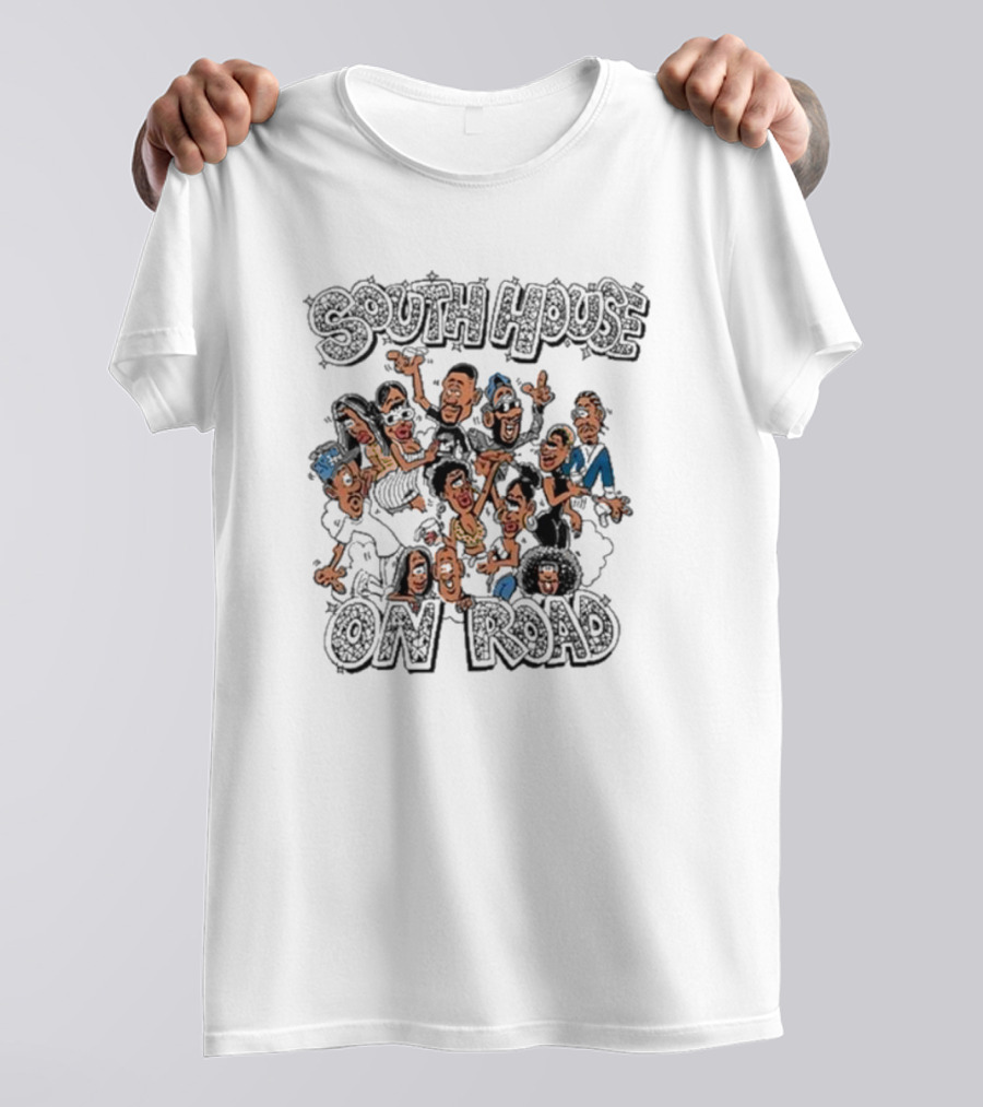Freakorico South House On Road Cartoon Characters T-Shirt