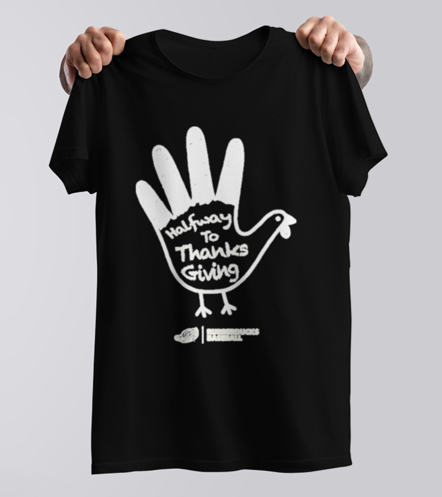 Rubberducks Halfway To Thanksgiving Hand Turkey T-Shirt