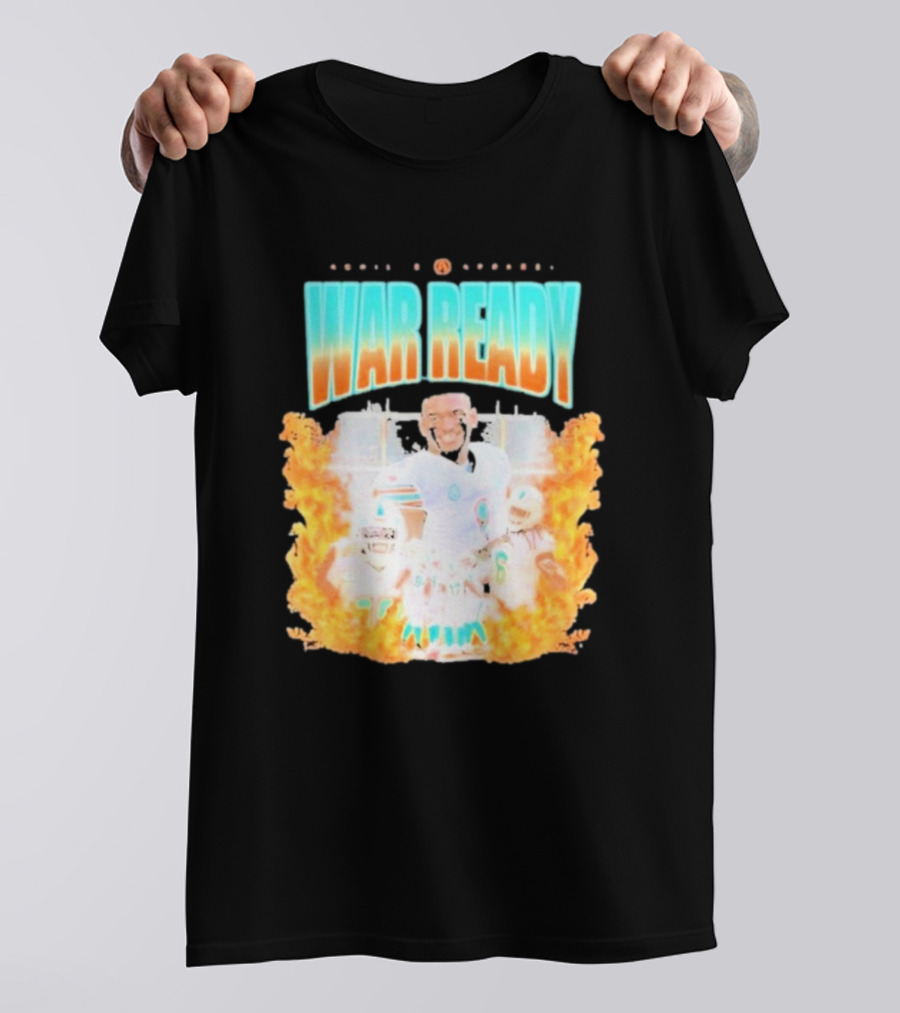 Waddle And Associates War Ready Miami Football Flame Burst T-Shirt