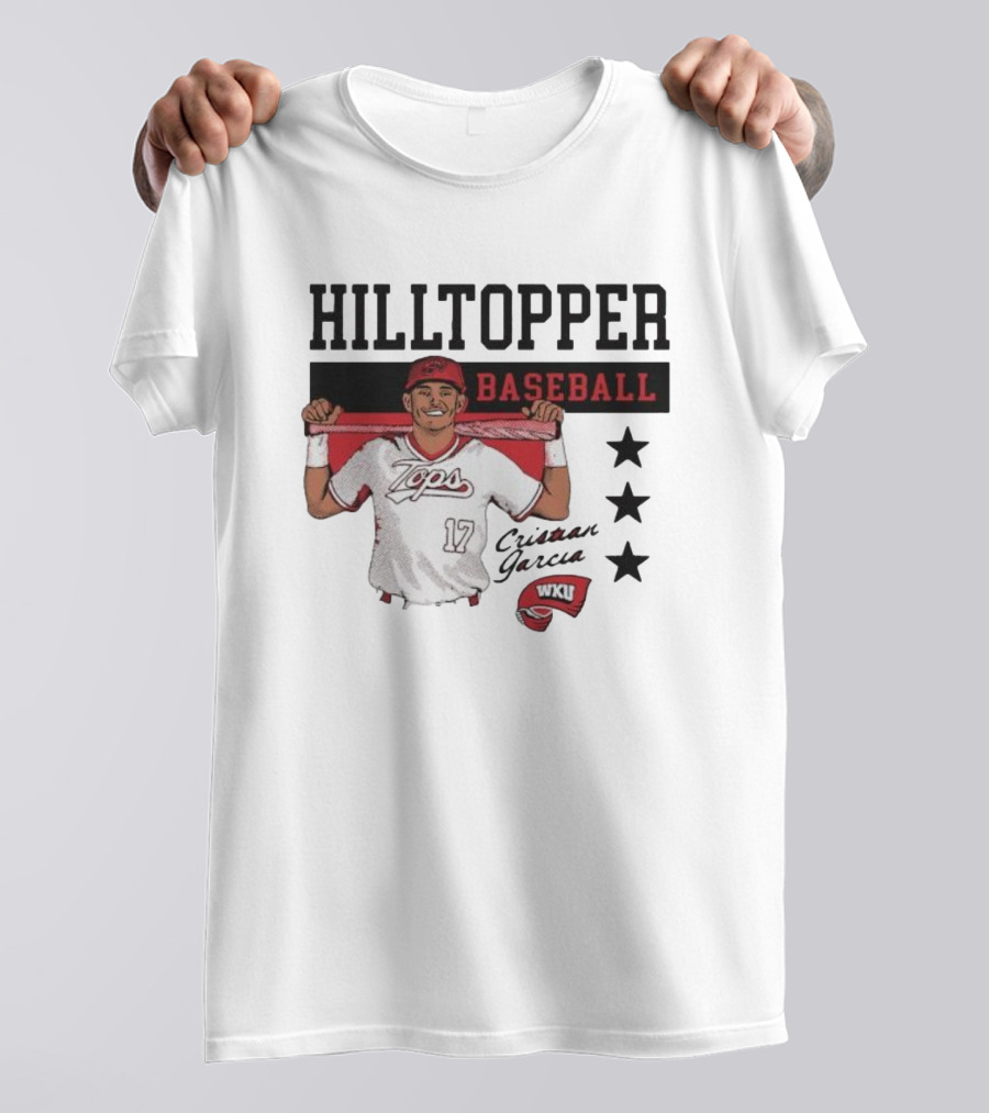 Hilltopper Baseball Tops 17 WKU Cristian Garcia T-Shirt