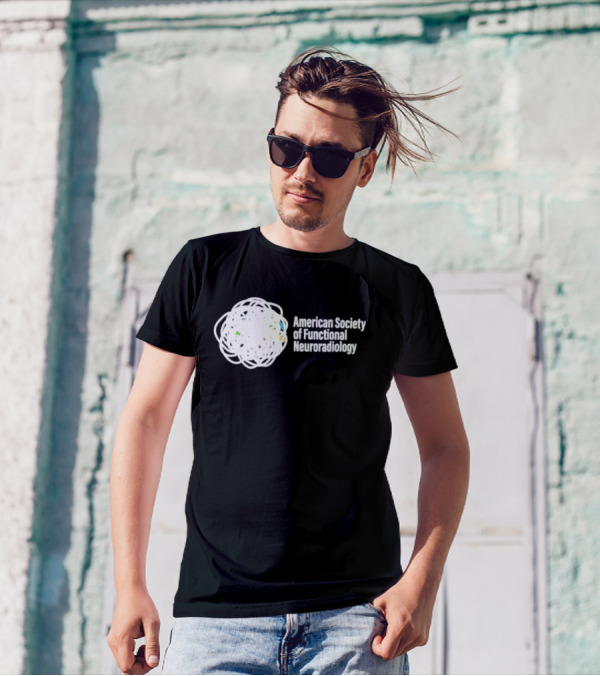 American Society Of Functional Neuroradiology Logo With Abstract Brain T-Shirt