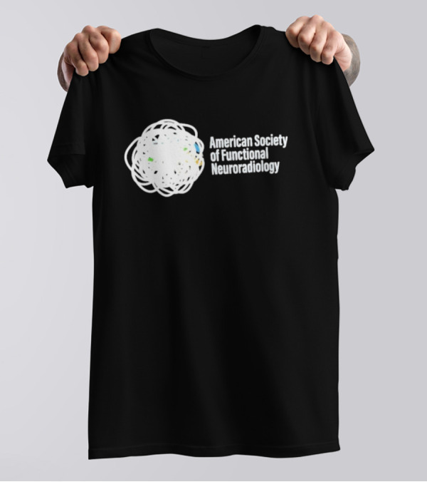 American Society Of Functional Neuroradiology Logo With Abstract Brain T-Shirt