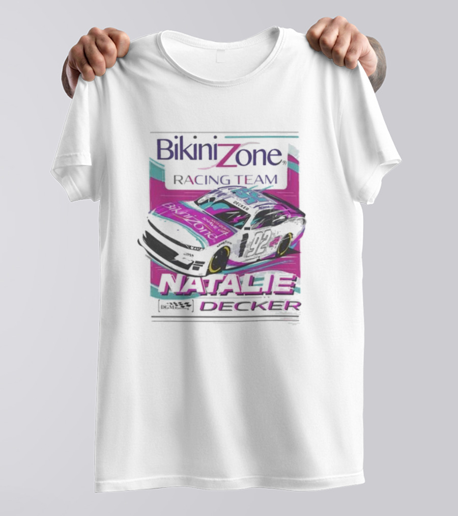 Bikini Zone Racing Team Natalie Decker 92 Car T-Shirt