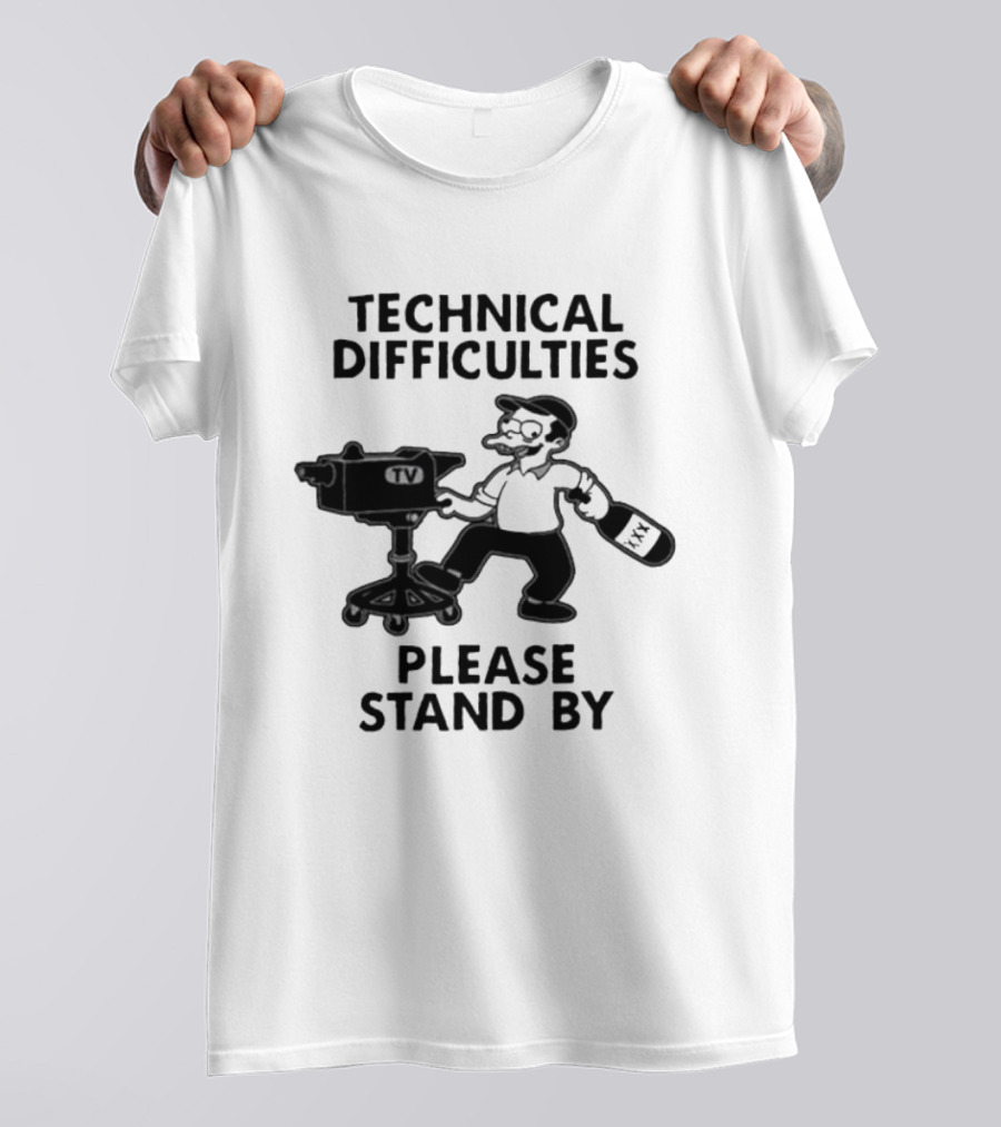 Technical Difficulties Please Stand By Camera Man TV T-Shirt
