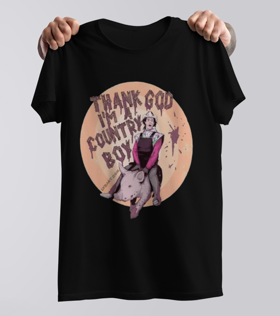 Thank God I'm A Country Boy Riding Pigman T-Shirt
