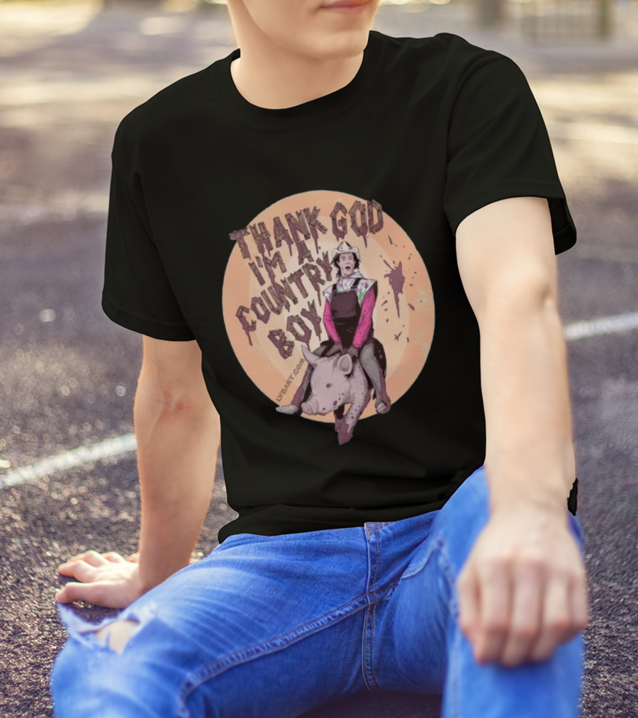 Thank God I'm A Country Boy Riding Pigman T-Shirt