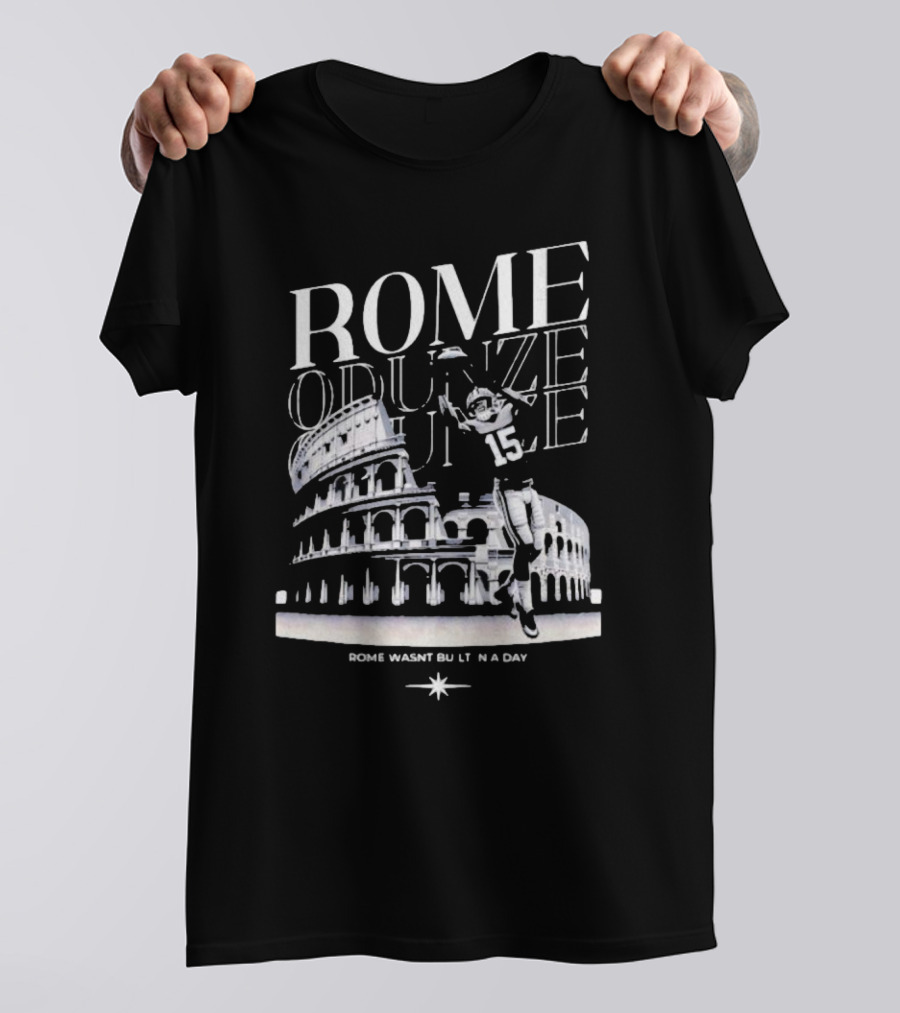 Rome Odunze Football Player Rome Wasn't Built In A Day Colosseum T-Shirt