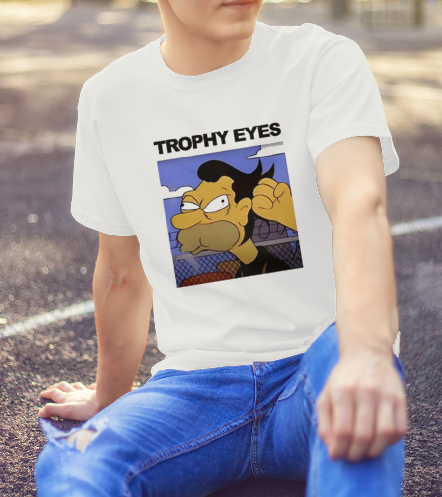 Trophy Eyes Angry Lenny Fence Background T-Shirt