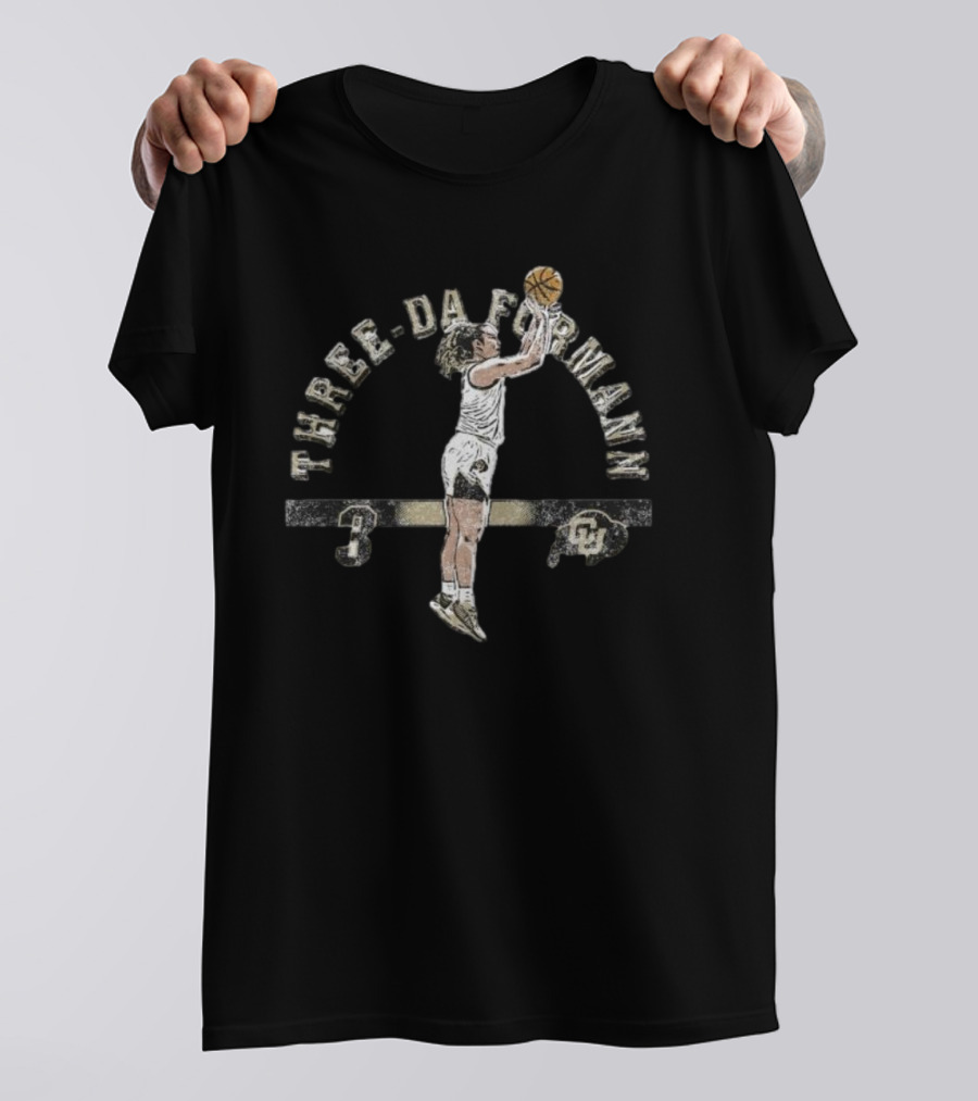 Three-da Formann Basketball Colorado CU Buffs Number 3 T-Shirt