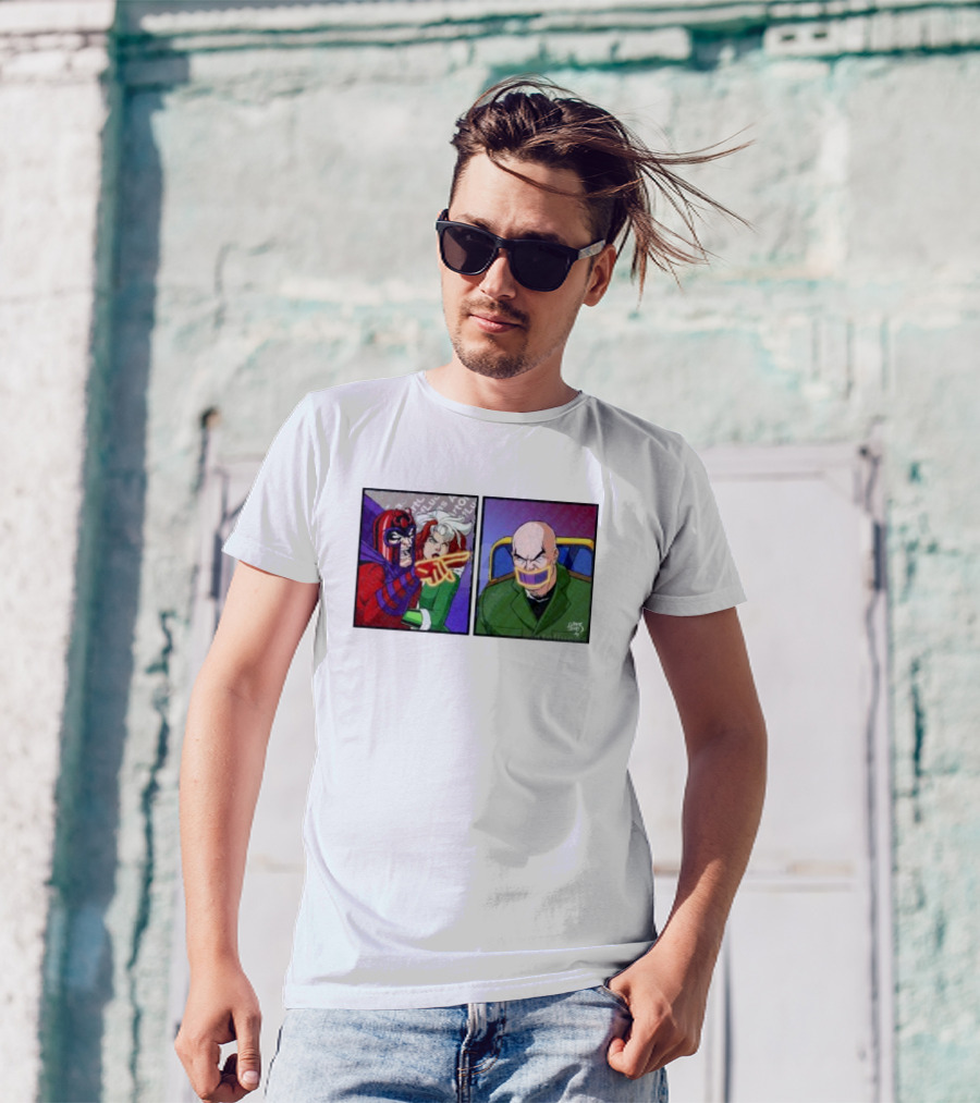 Magneto And Xavier Meme Panel With Pointing Gesture T-Shirt