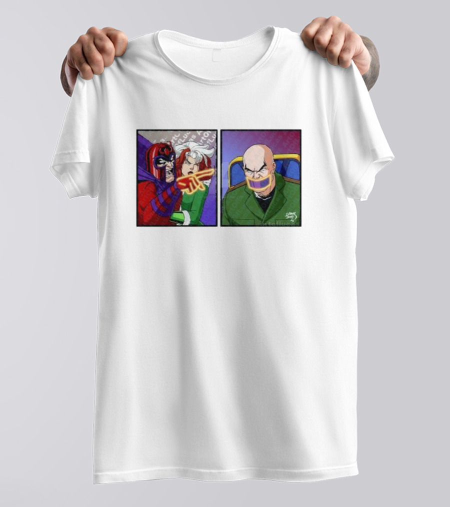 Magneto And Xavier Meme Panel With Pointing Gesture T-Shirt