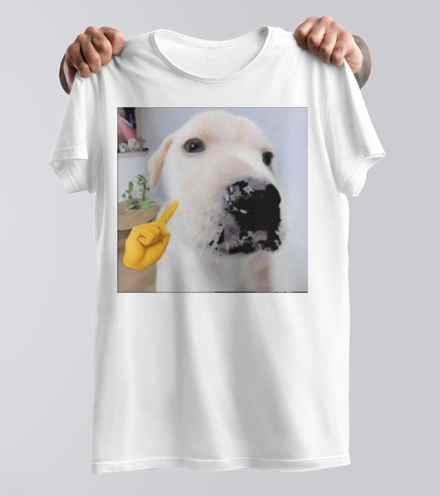 Mewing Cringe Cute Dog Meme Emoji Interaction T-Shirt