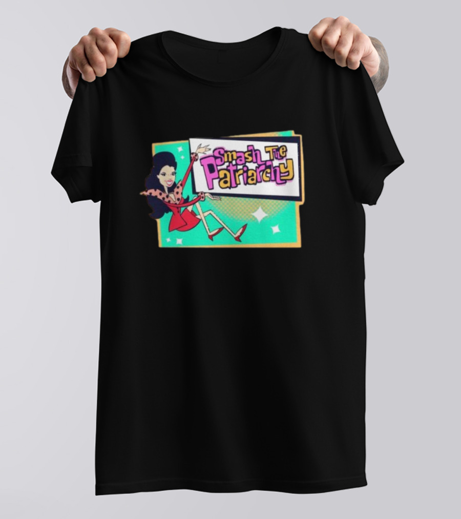 Smash The Patriarchy Retro Comic Style Woman Empowerment T-Shirt