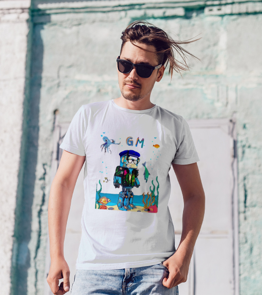 Marine Policeman NFT Robot Monkey Underwater Scene GM T-Shirt
