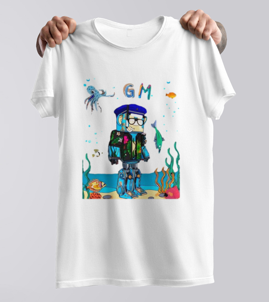Marine Policeman NFT Robot Monkey Underwater Scene GM T-Shirt