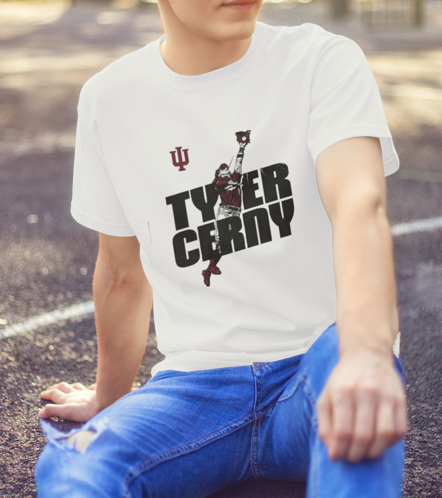 Tyler Cerny Baseball Indiana University Jumping Catch T-Shirt