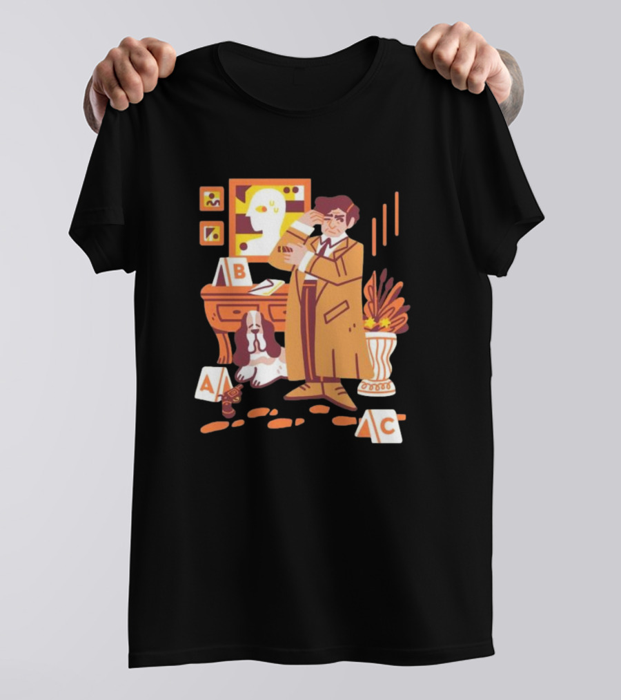 Just One More Thing Columbo Detective Classic Scene With Dog And ABC Cards T-Shirt