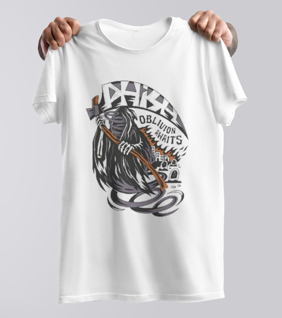 Phish Oblivion Awaits Grim Reaper With Scythe And Graveyard Scene T-Shirt