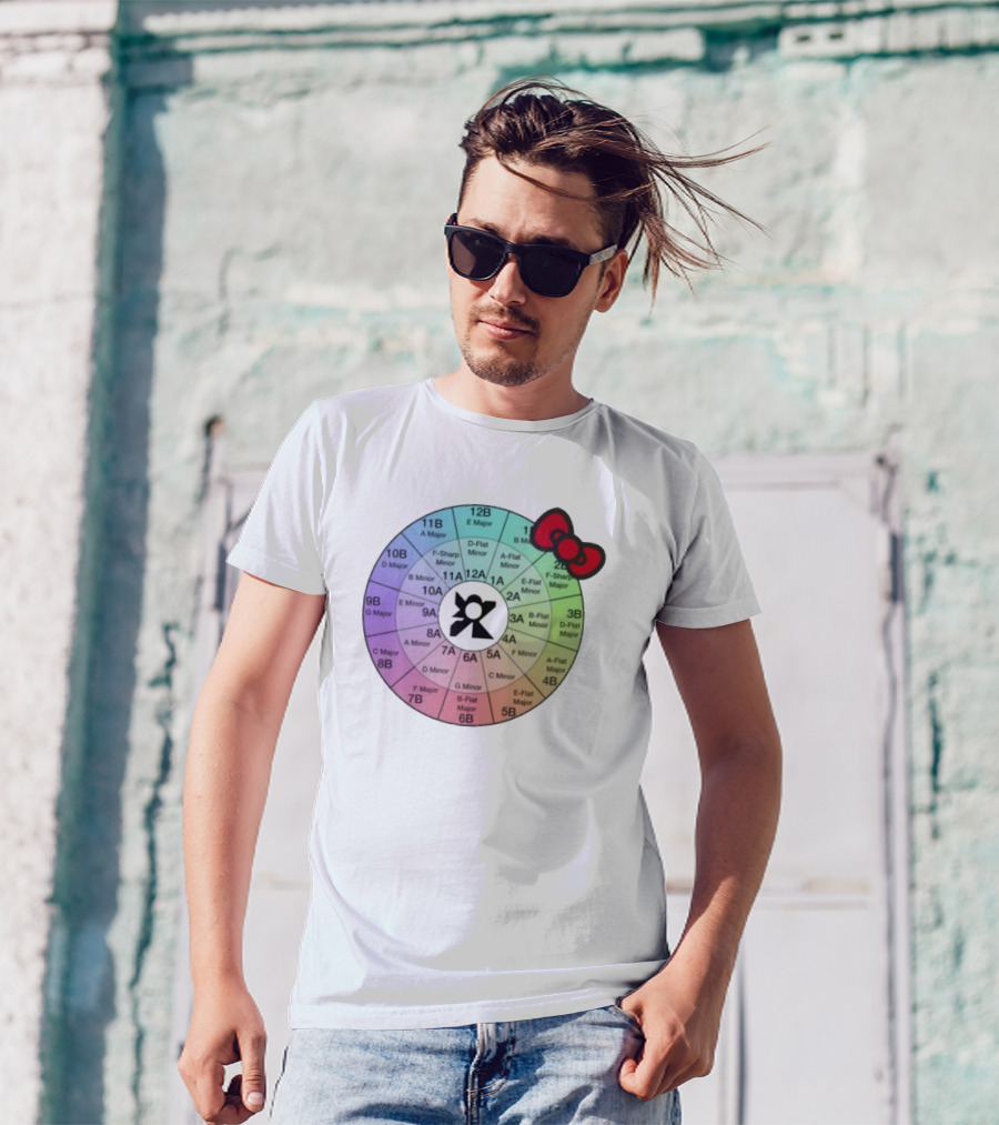 Ramonpang Djs Only Color Wheel Music Key Chart With Hello Kitty Bow T-Shirt