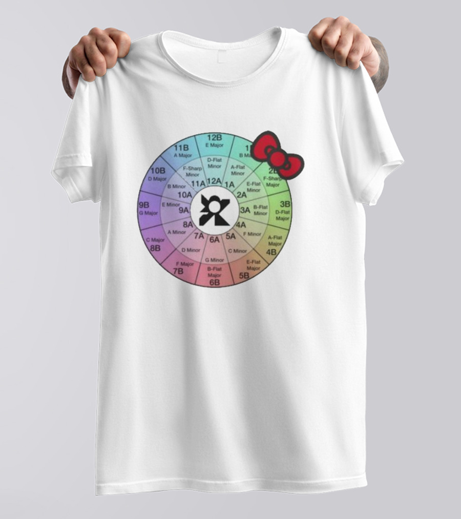 Ramonpang Djs Only Color Wheel Music Key Chart With Hello Kitty Bow T-Shirt