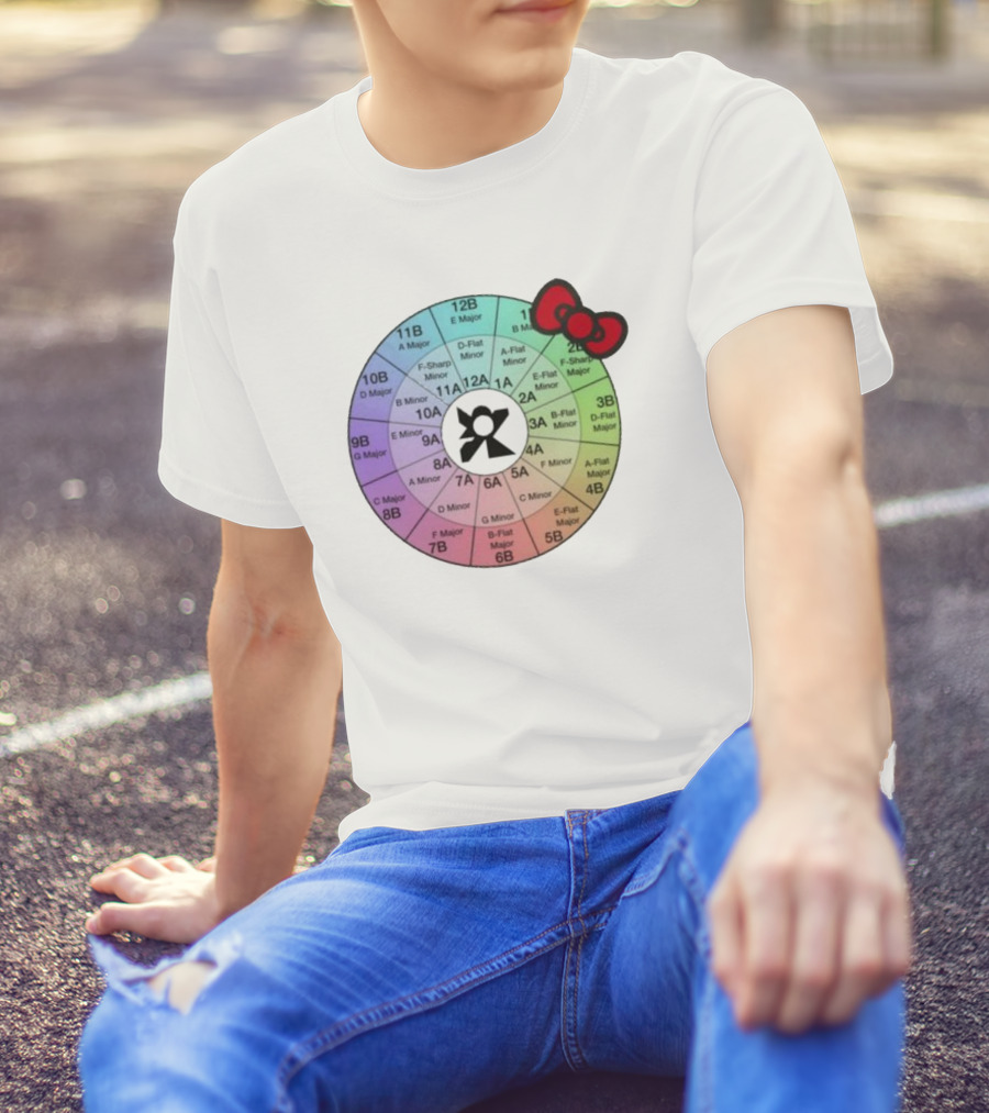 Ramonpang Djs Only Color Wheel Music Key Chart With Hello Kitty Bow T-Shirt