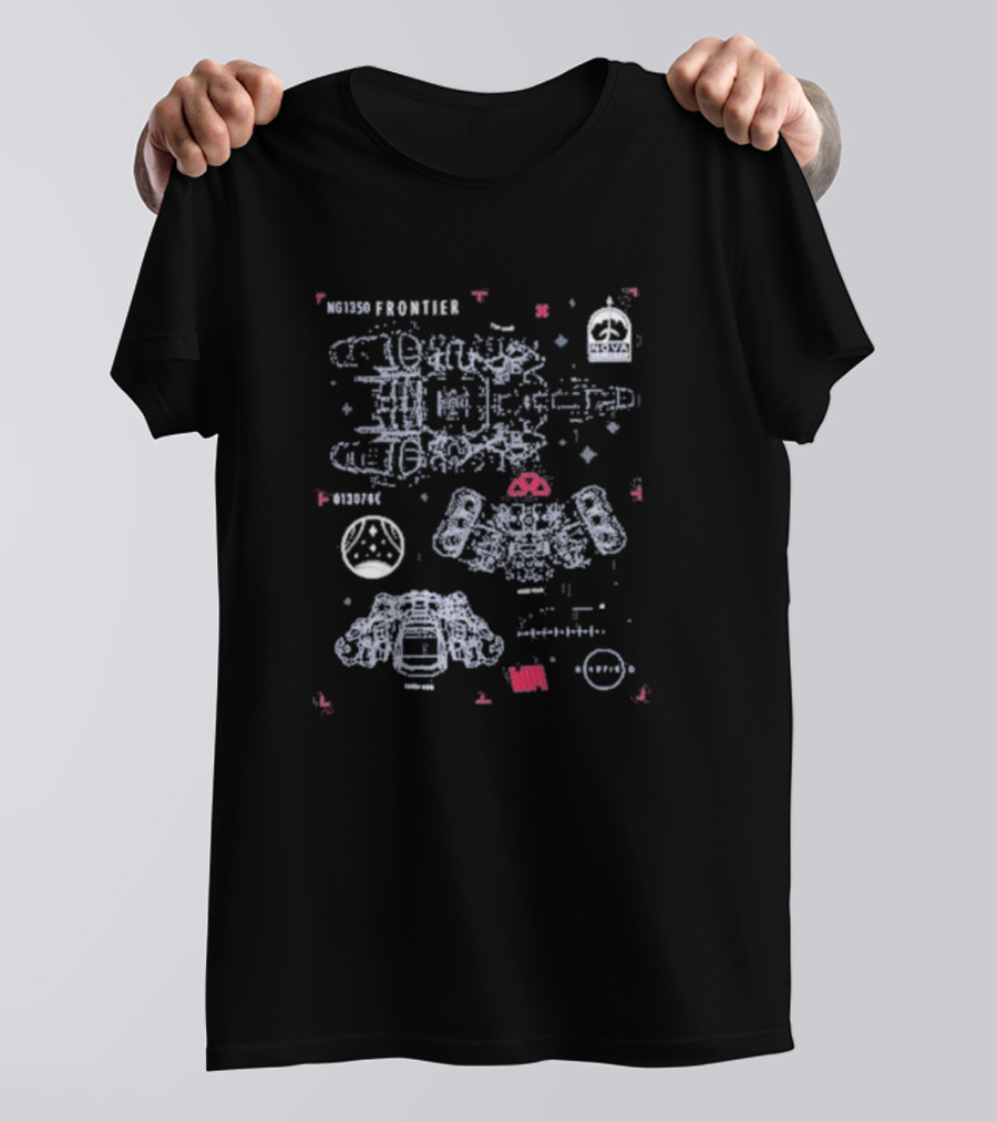 NG1350 Frontier Starfield Nova Ship Schematic Blueprint T-Shirt