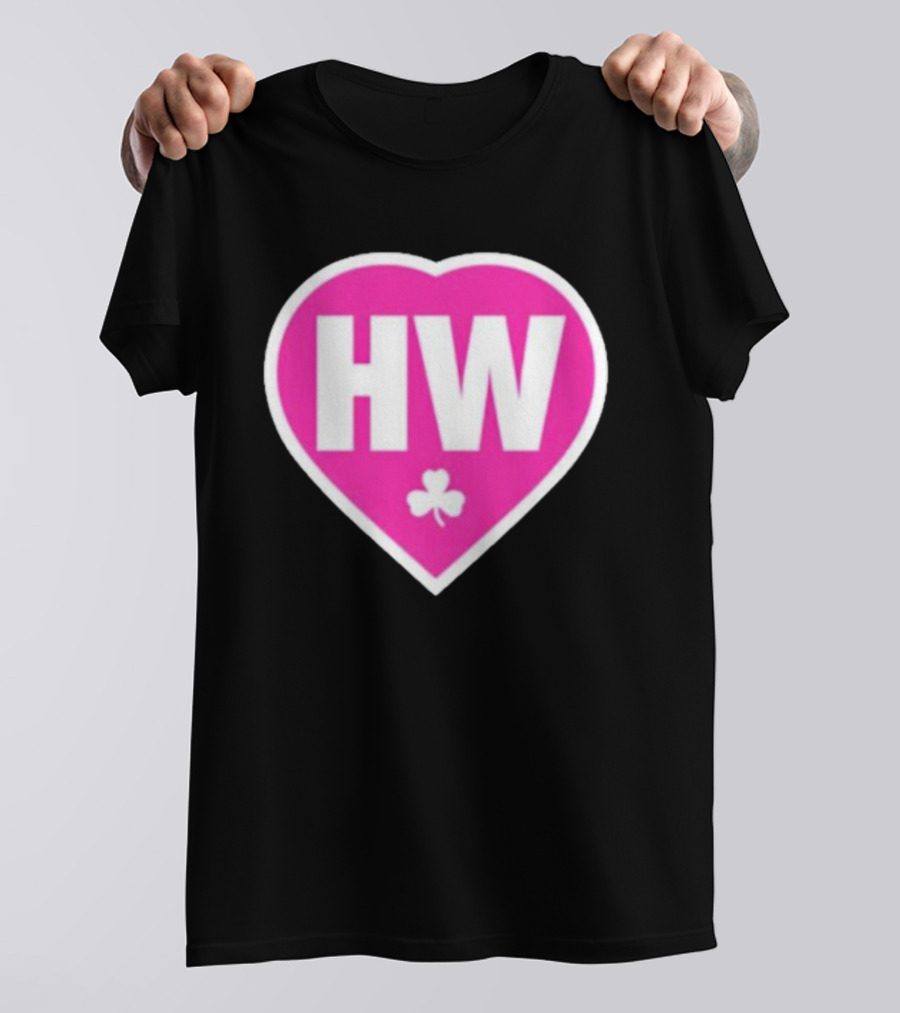 Celtics HW Heart With Pink Clover Move4Heather T-Shirt