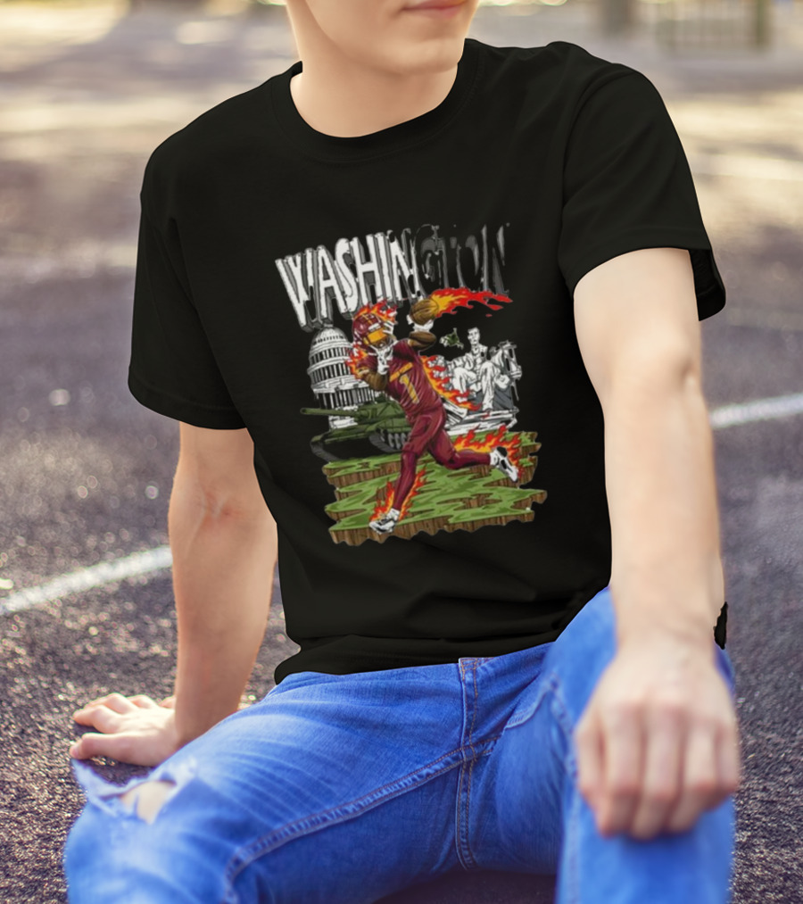 Washington Dark Horse Jd X Dh Football Fire Monuments T-Shirt