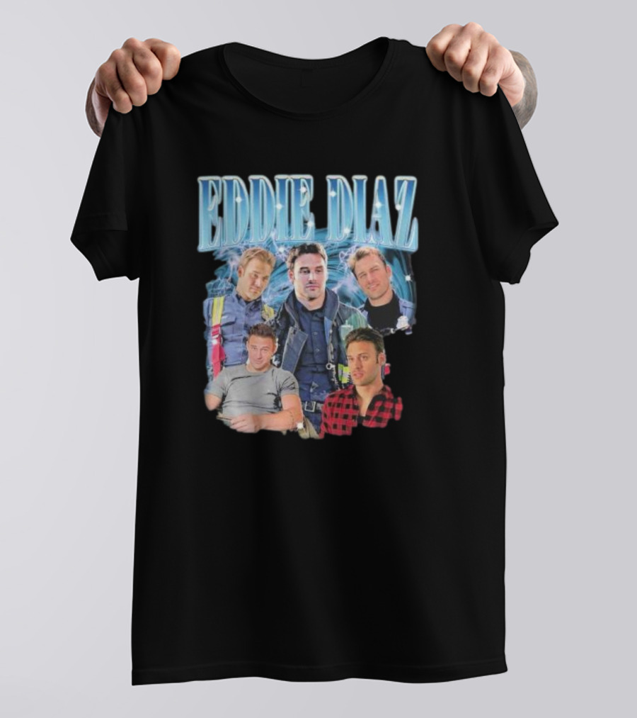 Eddie Diaz Firefighter Tribute Montage T-Shirt