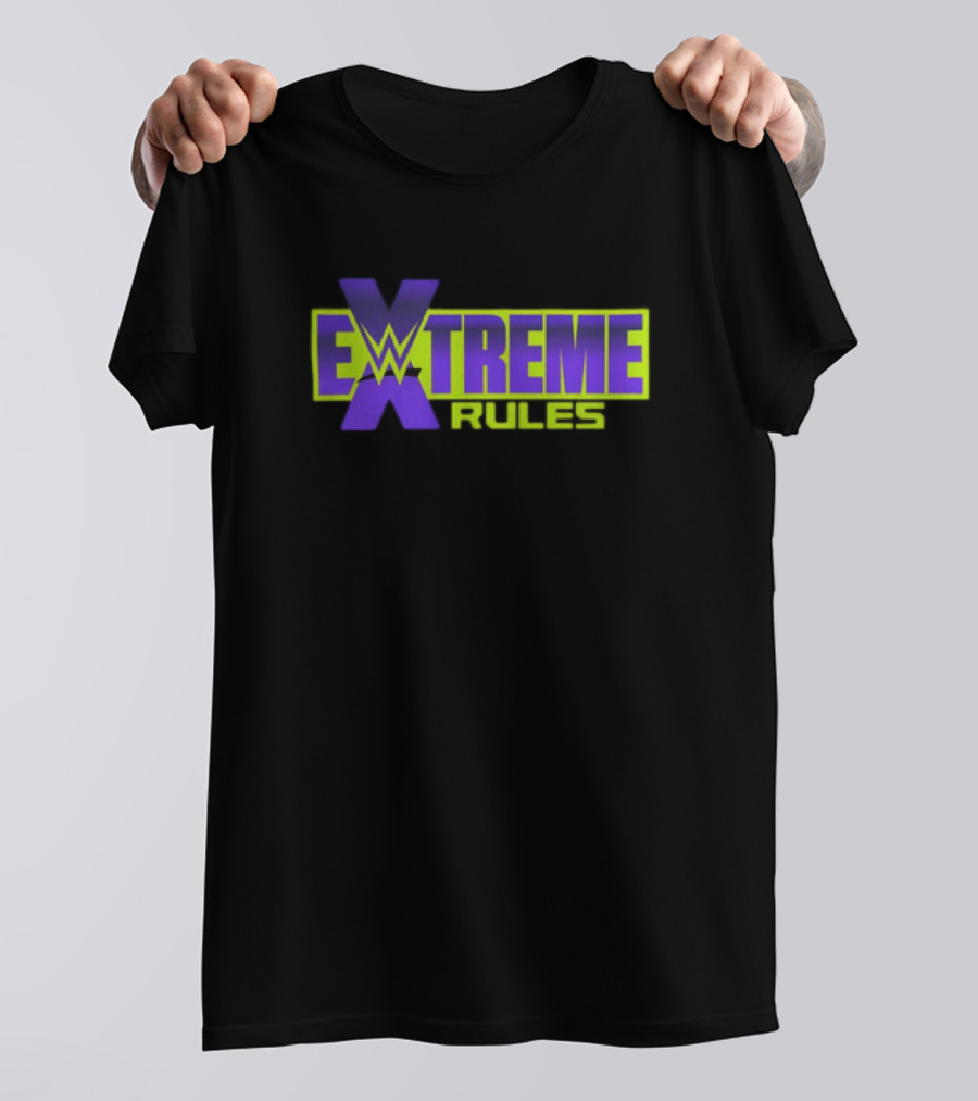 WWE Extreme Rules Logo Purple And Lime T-Shirt
