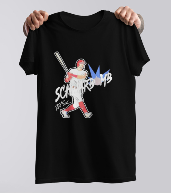 Schwarbomb Illustrated Baseball Swing With Signature Elements T-Shirt