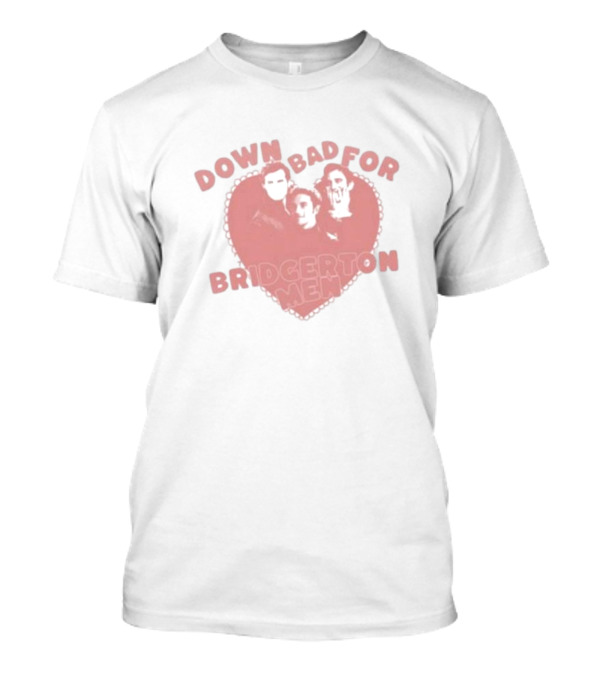 Down Bad For Bridgerton Men Heart Trio T-Shirt