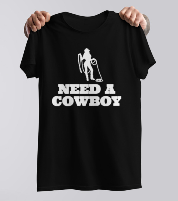 Ellesong Need A Cowboy Western Silhouette Rope T-Shirt