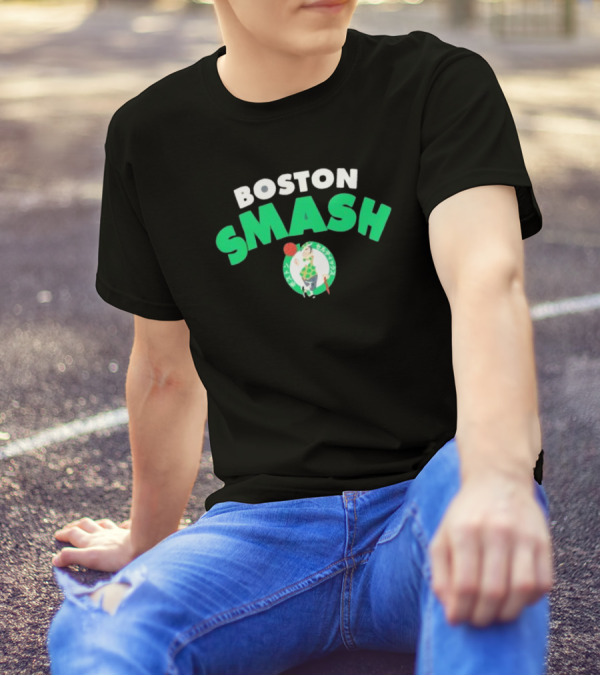 Boston Celtics Smash Basketball Emblem T-Shirt