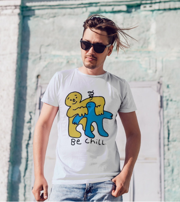 Iwantmyhoney Be Chill Yellow And Blue Figure Hugging T-Shirt