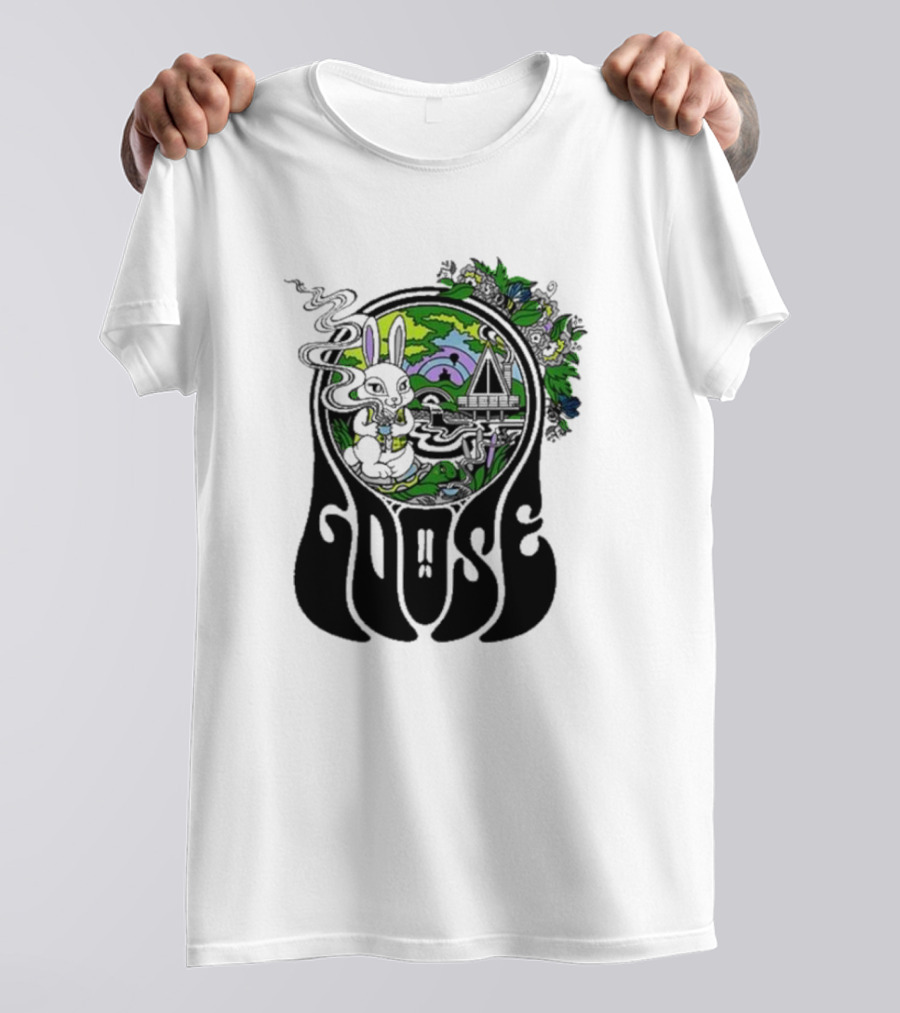 Goose Wonderland Psychedelic Rabbit Forest Portal T-Shirt