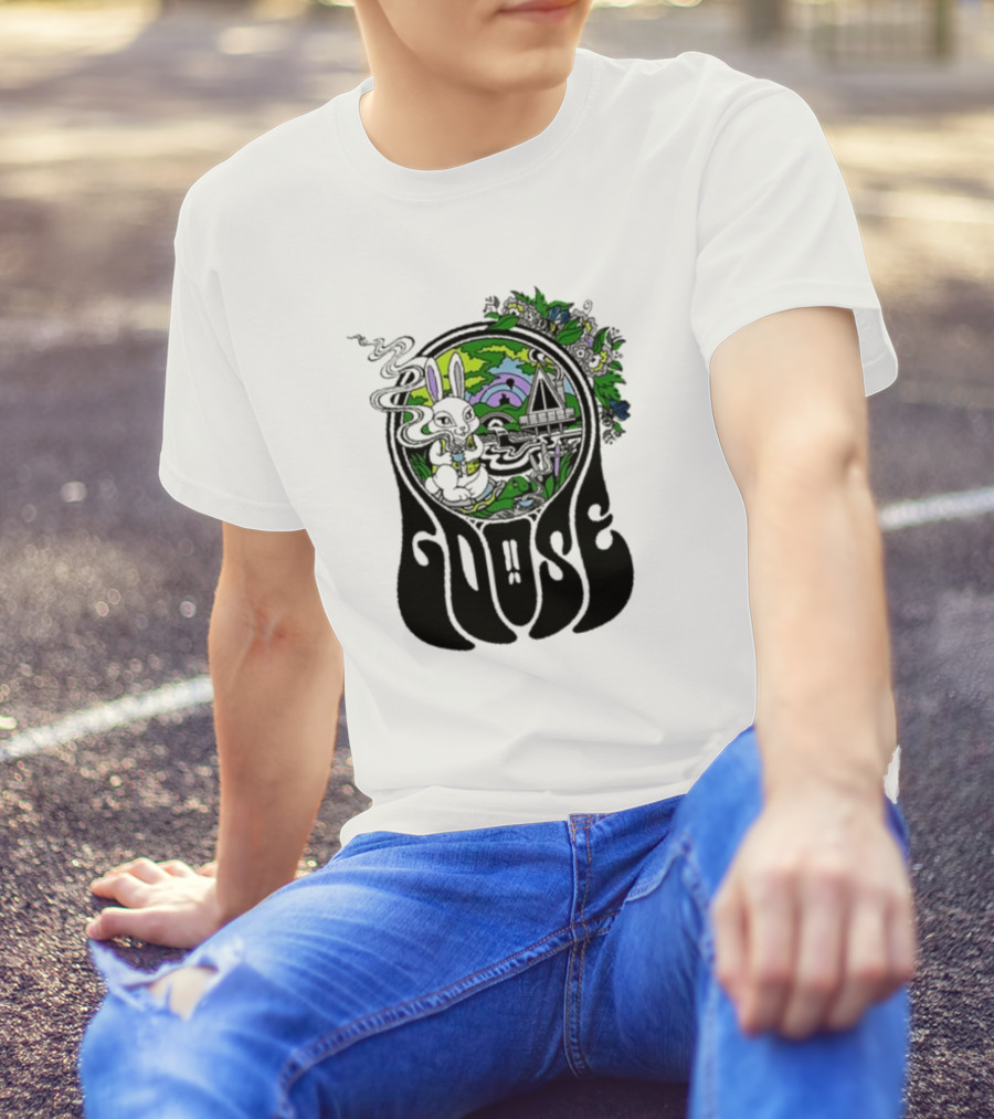 Goose Wonderland Psychedelic Rabbit Forest Portal T-Shirt