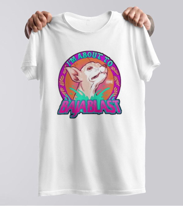 I’m About To Baja Blast Chihuahua With Vibrant Orange Teal Background T-Shirt