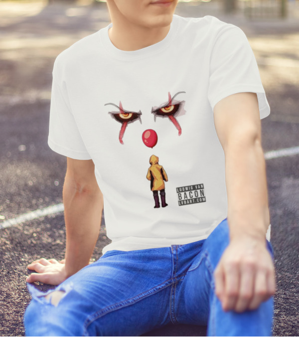 Ludwig Van Bacon It Lvbart Com Yellow Raincoat Red Balloon Eyes T-Shirt
