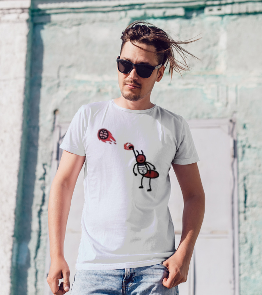 Paint Fire Ant Playing Basketball T-Shirt