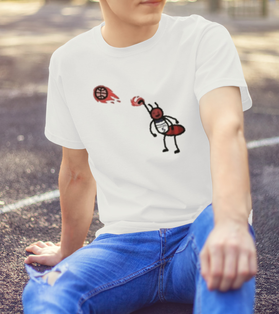 Paint Fire Ant Playing Basketball T-Shirt