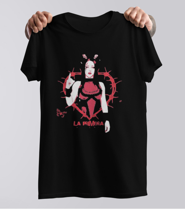 Stephanie Vaquer La Primera Barbed Wire Heart Butterfly Motif T-Shirt