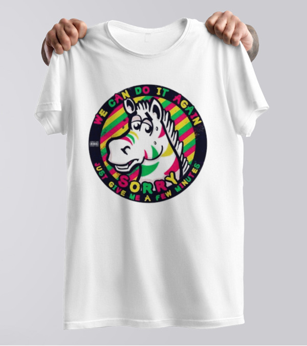 We Can Do It Again Sorry Just Give Me A Few Minutes Rainbow Zebra T-Shirt